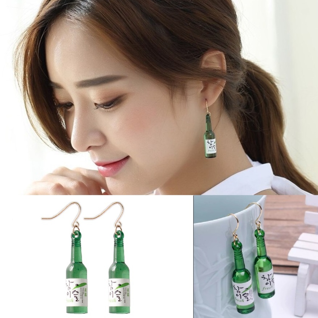 220 Adorable Sake Bottle Earrings So Cute 15$
